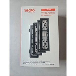 Neato Original Ultra Performance Filters 4 Pack HEPA Style for Robot Vacuums